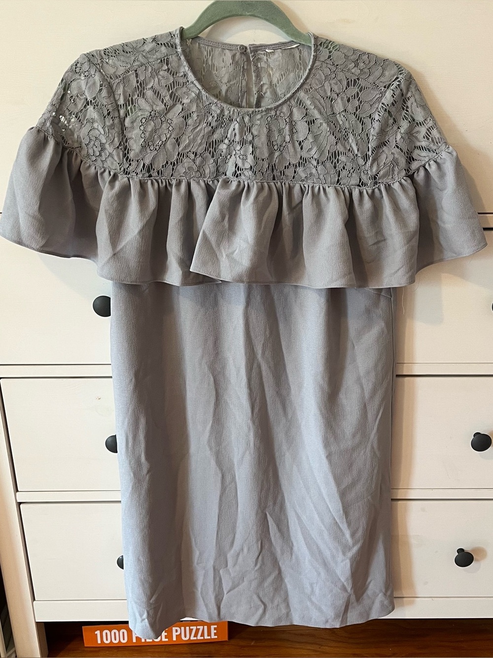 H&M Light Gray Dress with Lace